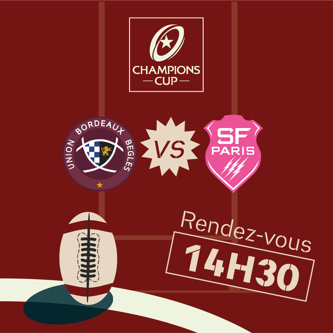 Match de Top 14 - UBB contre Stade Rochelais - Samedi 6 septembre à 21h